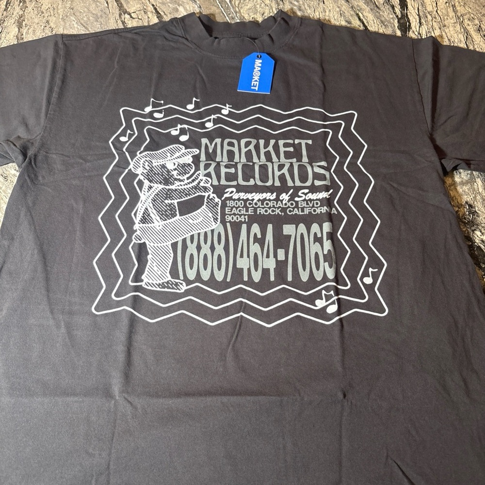 Market studios Market records grey tee shirt